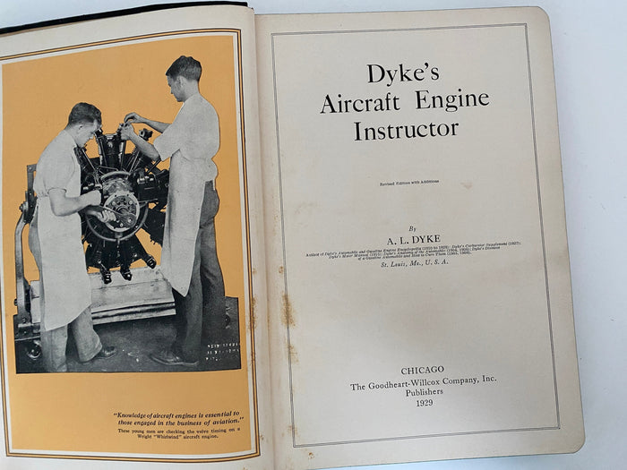1929 Vintage Book, Dyke's Aircraft Engine Instructor at Duckwells