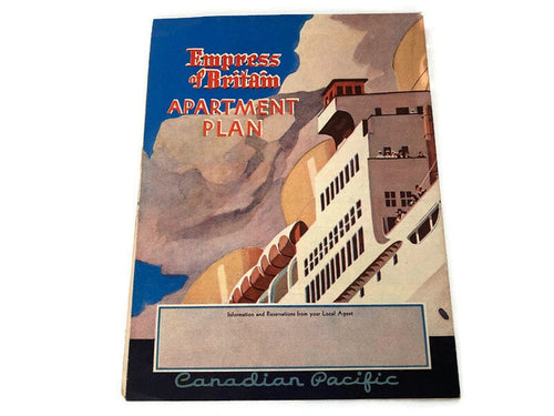 1938 Cruise Ship Brochure, The Empress of Britain Canadian Pacific at Duckwells