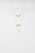 2 in 1 Necklace with Grey and White Crystals