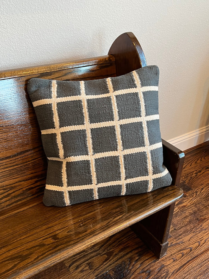 20" Carbon & Chalk Stripe Pillow