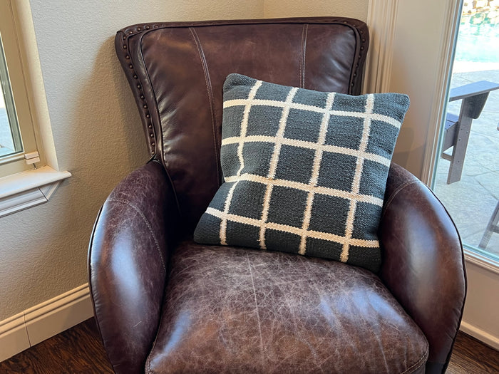 20" Carbon & Chalk Stripe Pillow