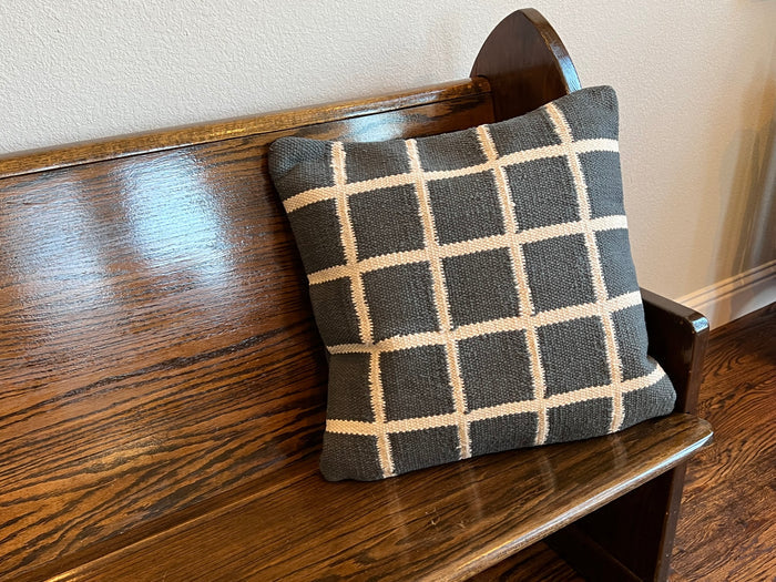 20" Carbon & Chalk Stripe Pillow