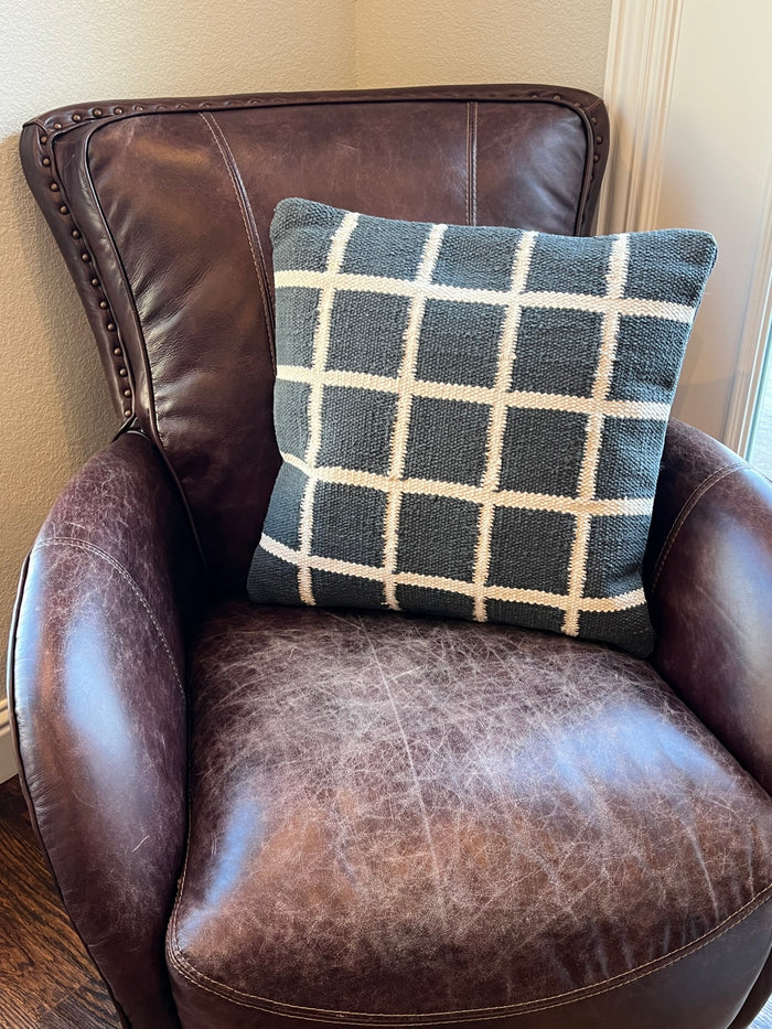 20" Carbon & Chalk Stripe Pillow
