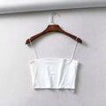 2022 Summer Women'S Crop Top Sexy Elastic Cotton Camis Sleeveless Short Tank Top Bar