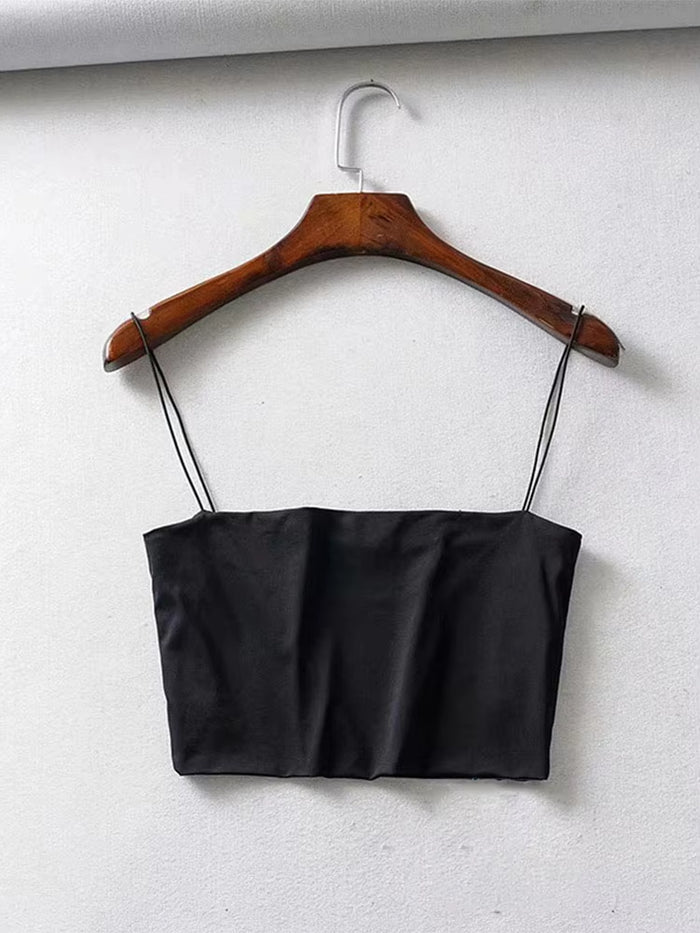 2022 Summer Women'S Crop Top Sexy Elastic Cotton Camis Sleeveless Short Tank Top Bar