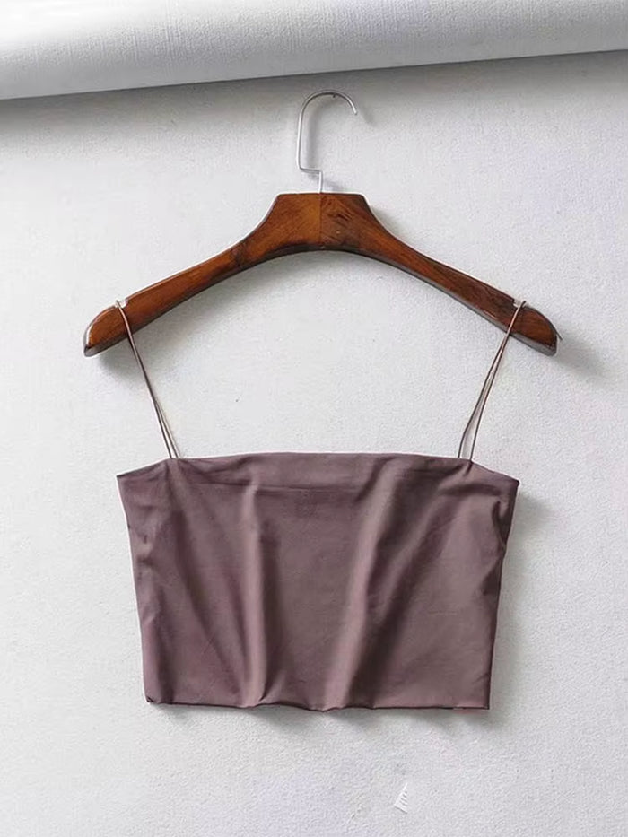 2022 Summer Women'S Crop Top Sexy Elastic Cotton Camis Sleeveless Short Tank Top Bar