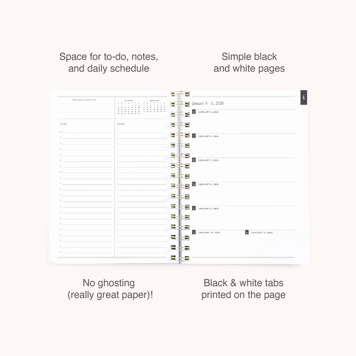 2026 Softcover Weekly Simplified Planner - Happy Stripe