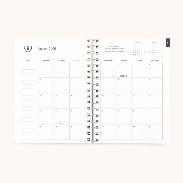 2026 Softcover Weekly Simplified Planner - Happy Stripe