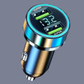 a blue and gold car charger with the words super super