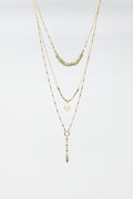 3 in 1 Necklace With white and Green Beads