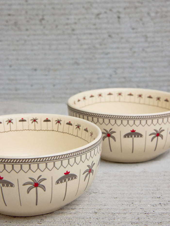 Malhar Ceramic Cereal/Soup Bowl Set of 2