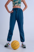 Adjustable waistband joggers in dark green - trousers