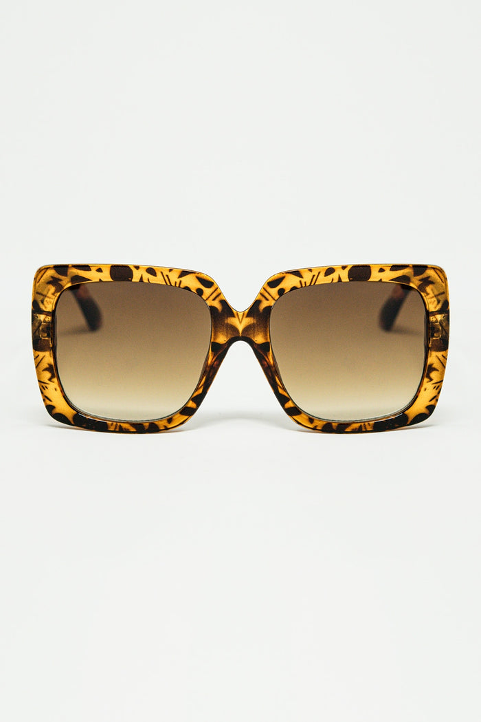 animal print square frame sunglasses