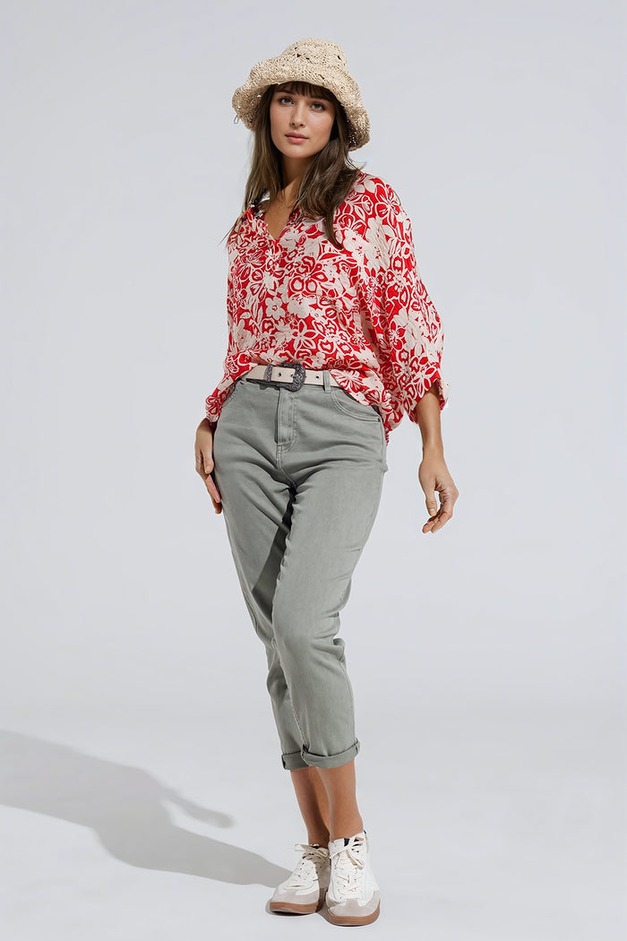Ankle skinny Basic Jeans in kakhi - Coloured Jeans