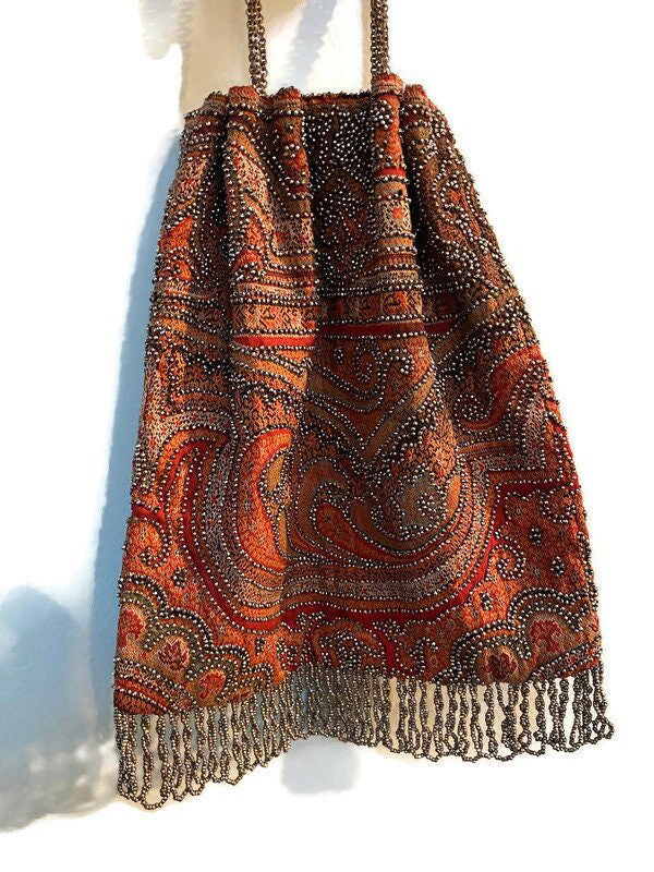 Antique Beaded Purse at Duckwells