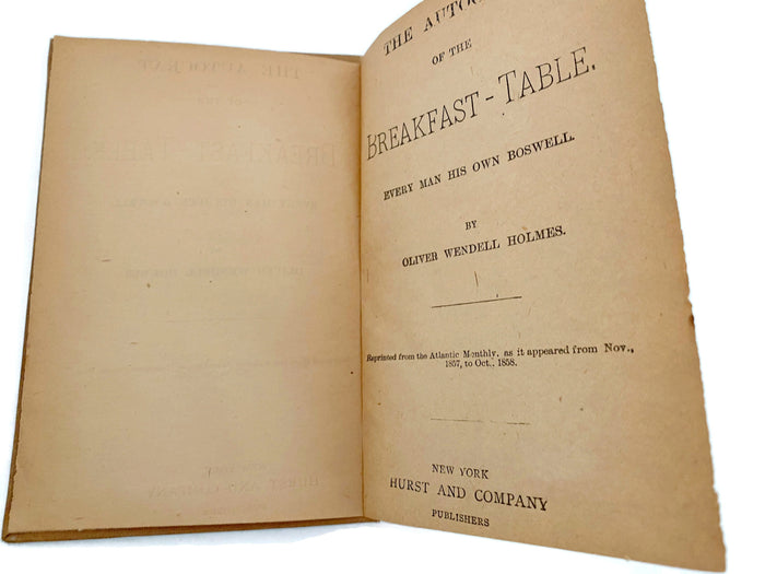 Antique Book by Oliver Wendell Holmes, Autocrat of the Breakfast Table at Duckwells