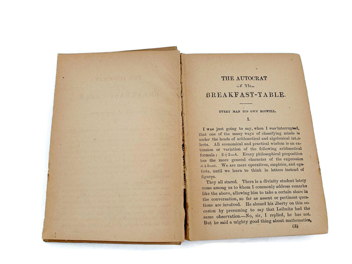 Antique Book by Oliver Wendell Holmes, Autocrat of the Breakfast Table at Duckwells