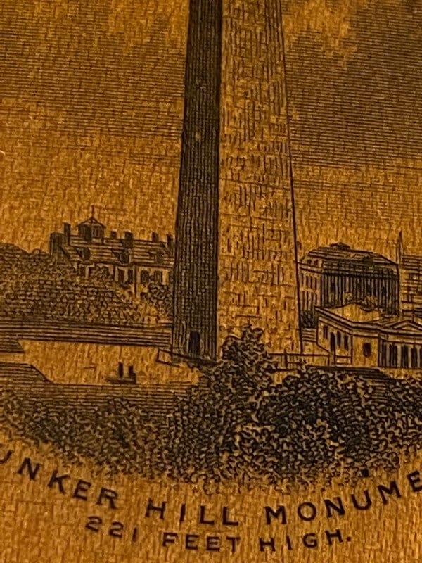 Antique Bunker Hill Monument Souvenir Needlecase, Mauchline Ware at Duckwells