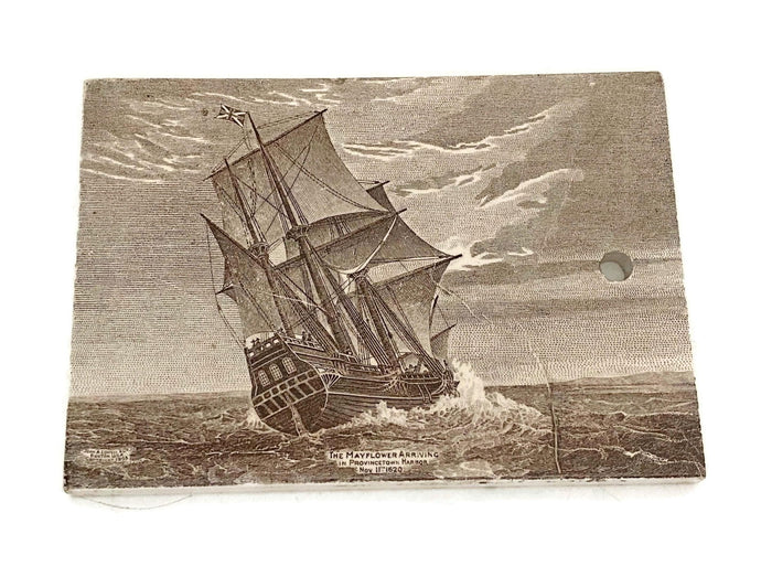 Antique Ceramic Calendar Tile - 1910 The Mayflower at Duckwells