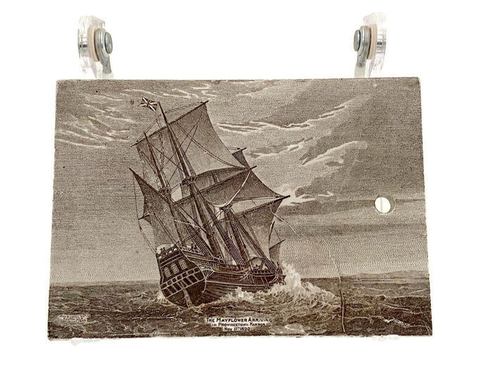 Antique Ceramic Calendar Tile - 1910 The Mayflower at Duckwells