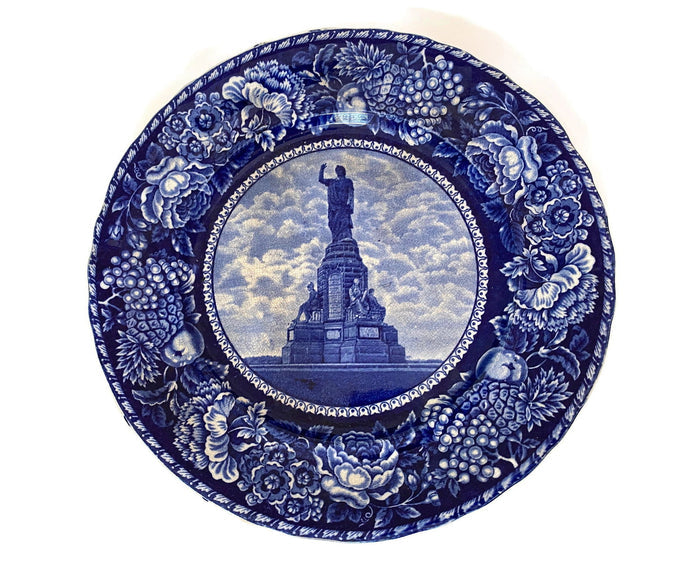 Antique Plymouth Massachusetts Flow Blue Plate at Duckwells