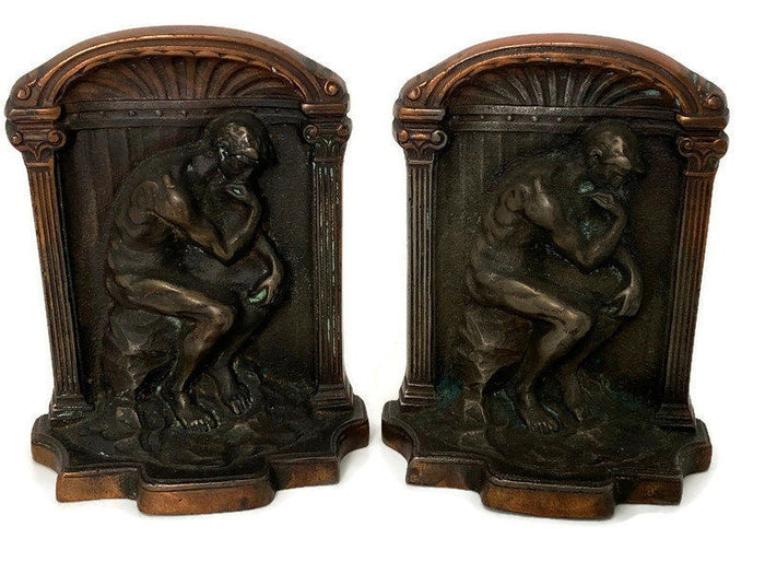 Antique The Thinker Bookends at Duckwells