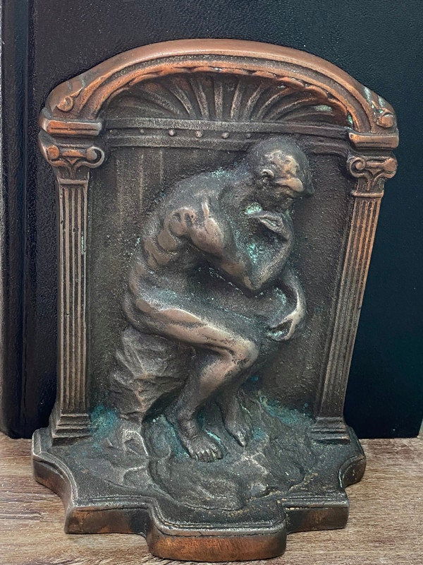 Antique The Thinker Bookends at Duckwells