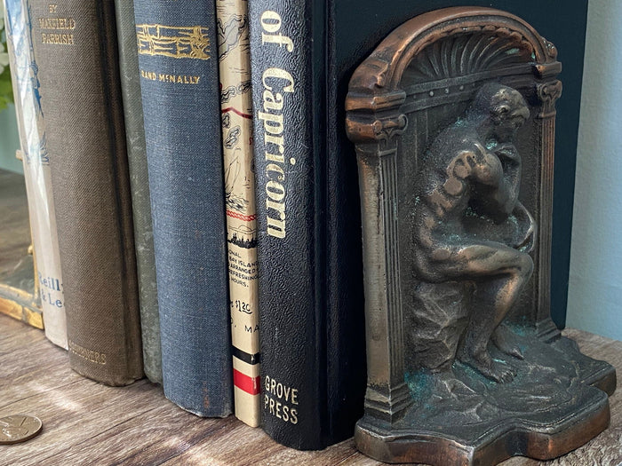 Antique The Thinker Bookends at Duckwells
