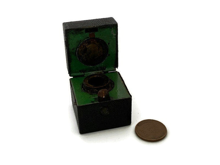 Antique Travel Inkwell in a Miniature Travel Case at Duckwells