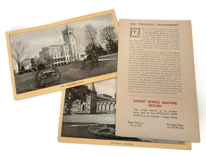 Antique Trio of Singer Sewing Machine Trade Cards at Duckwells