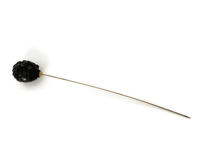 Antique Victorian Black Sequined Hatpin at Duckwells