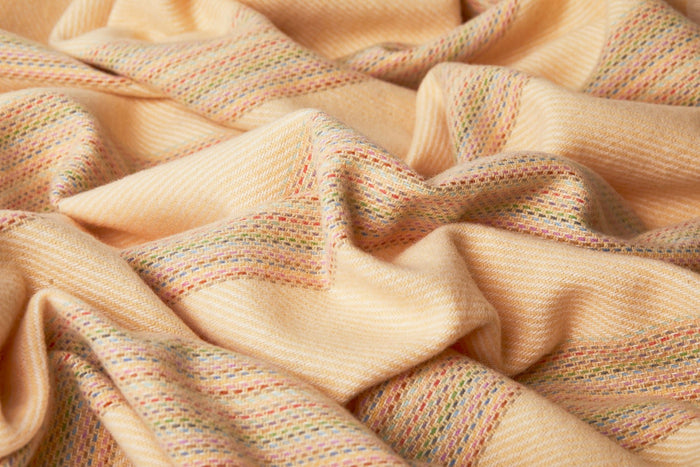 Apricot Seskin Lambswool Throw Blanket - Cushendale Woollen Mills