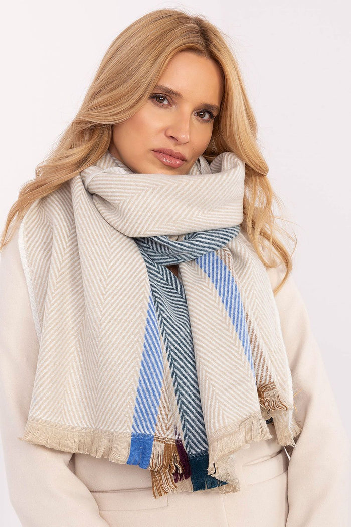 AT Striped Shawl for Women - Trendy Fashion Accessory beige one-size-fits-all - Scarves