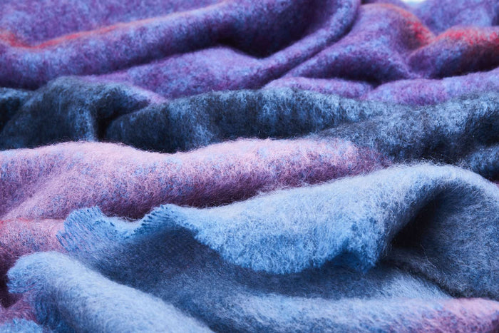 Aubergine Boher Mohair XThrow Blanket - Cushendale Woollen Mills