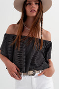 Bardot top in stripe - Shirts, top