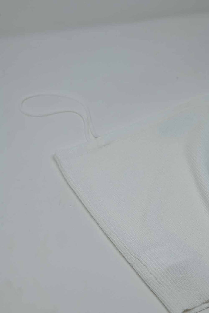 Basic knitted Top In White With Thin Straps