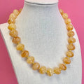 Bauble Bead with Gold Bead Necklace - Honey