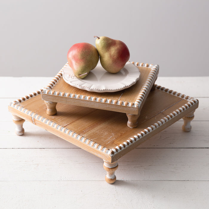 Beaded Wood Riser Set
