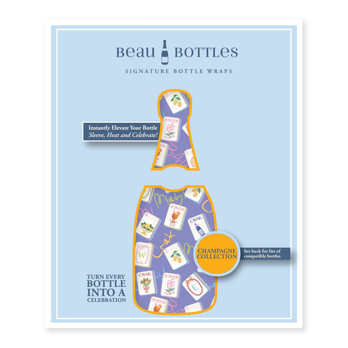 Beau Bottles Purple Mahjong Champagne Bottle Wrap