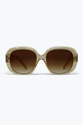 Beige Oversize Square Frame Gradient Lens Sunglasses