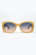 Beige Oversized Oval Sunglasses in Acetate