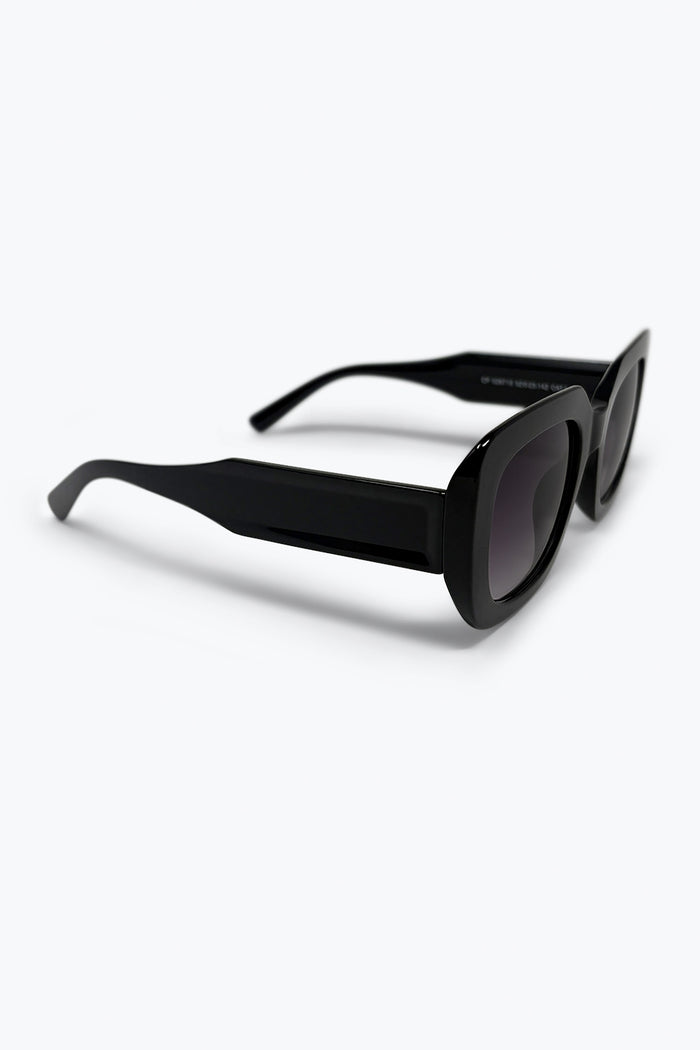 Black Chunky Square Frame Gradient Oversize Sunglasses