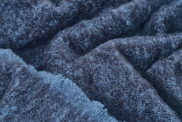 Black Clash Mohair Throw Blanket - Cushendale Woollen Mills
