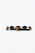 Black Faux Leather Heart Embellished Western Buckle Detail Belt