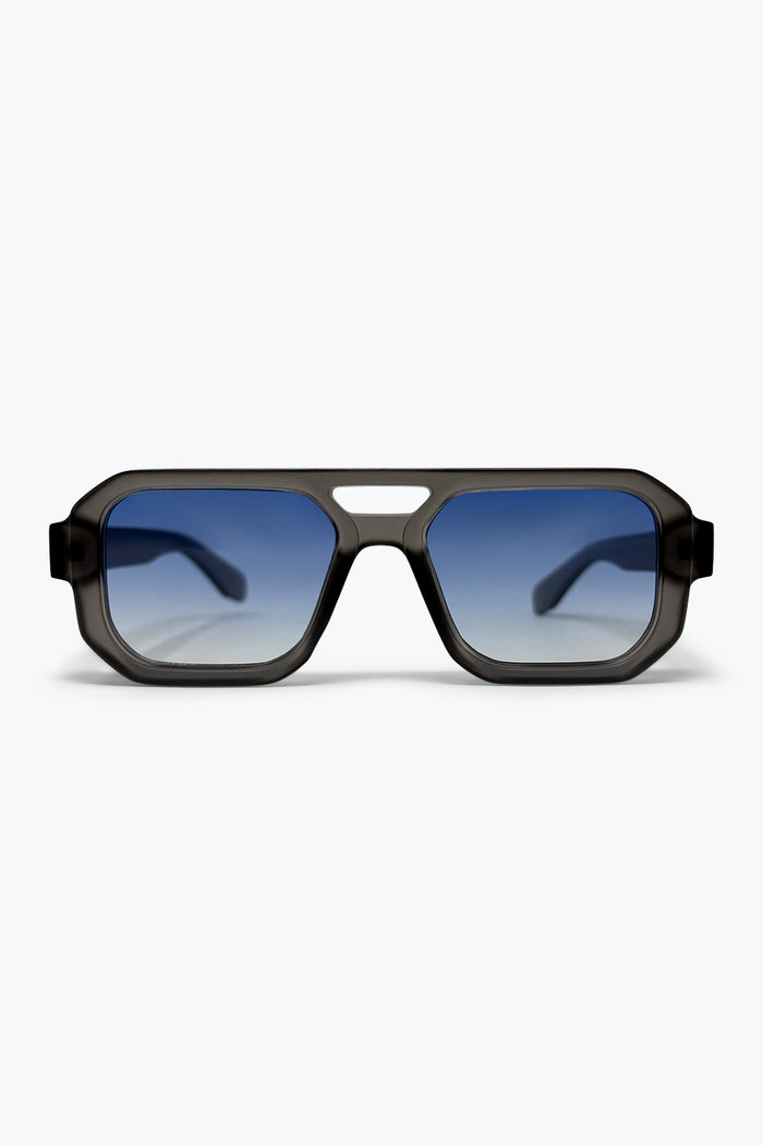 Black Gradient Square Frame Thick Rim Oversize Sunglasses
