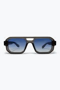 Black Gradient Square Frame Thick Rim Oversize Sunglasses
