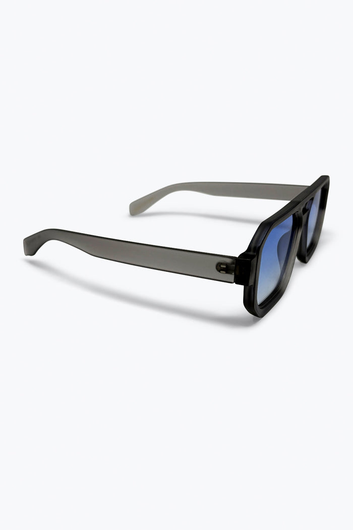 Black Gradient Square Frame Thick Rim Oversize Sunglasses