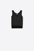 Black Knitted sweater with Golden Zigzag Pattern