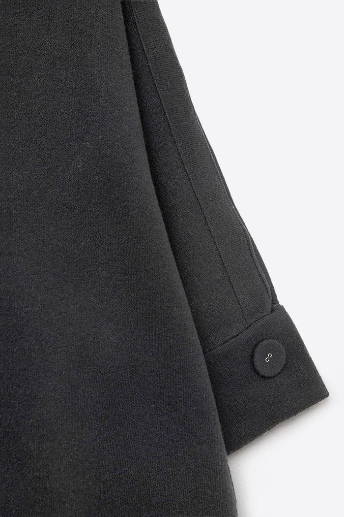 Black Knitted Sweater with sleeves Button Details