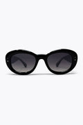Black Oval Frame Gradient Lens Chunky Sunglasses
